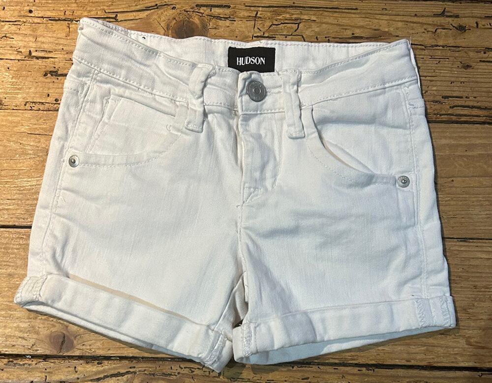 Hudson Girls Size 8 White Cuffed Shorts